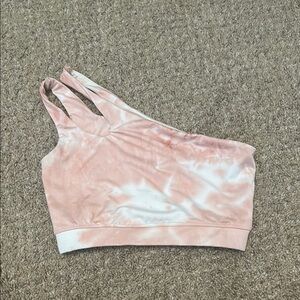 Refuge Pink Tie-Dye One-Shoulder Crop Top